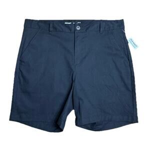 Old Navy Women Plus 16 Shorts Bermuda 7" High Rise Adjustable Black Chino NEW